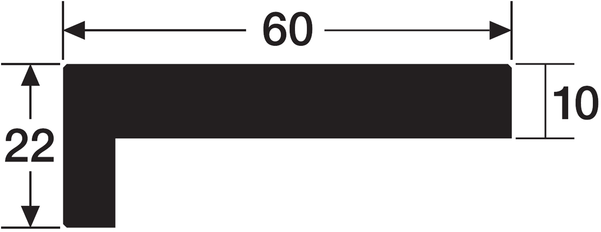 Meister Winkelabdeckleiste 22/60 mm Eiche Nature 1084 Abmessungen