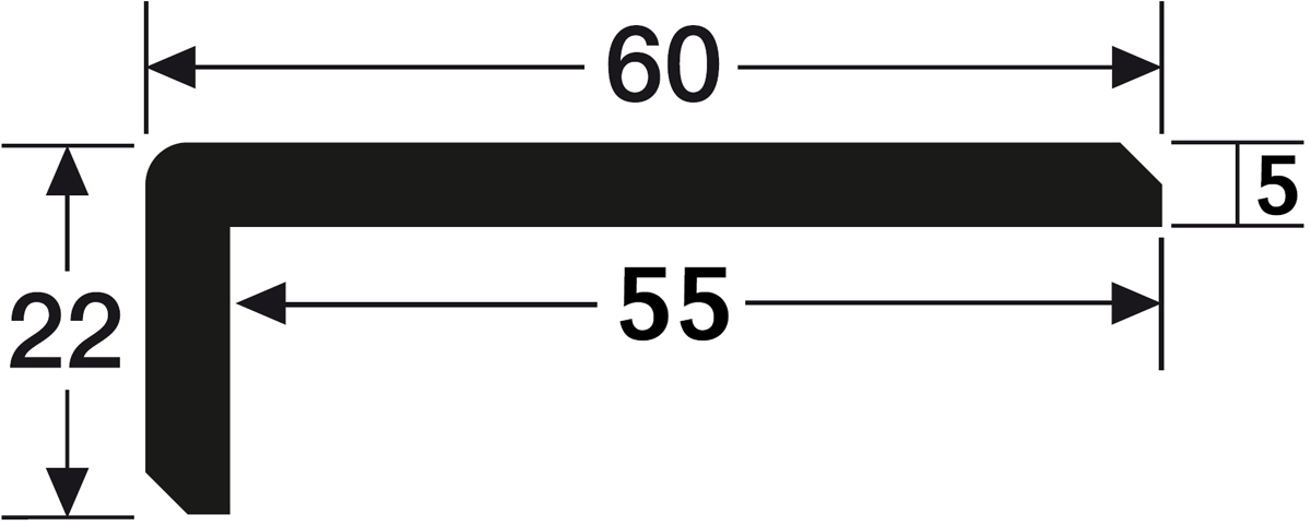 Meister Winkelabdeckleiste Filz 22/60 mm Filz terrabraun 4515 Abmessungen
