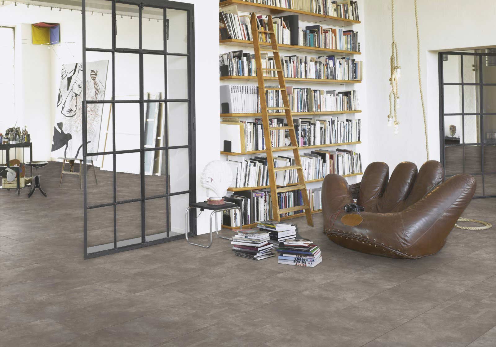 Parador Designboden Modular ONE Hydron Beton dunkelgrau Großfliese 4V Raum3