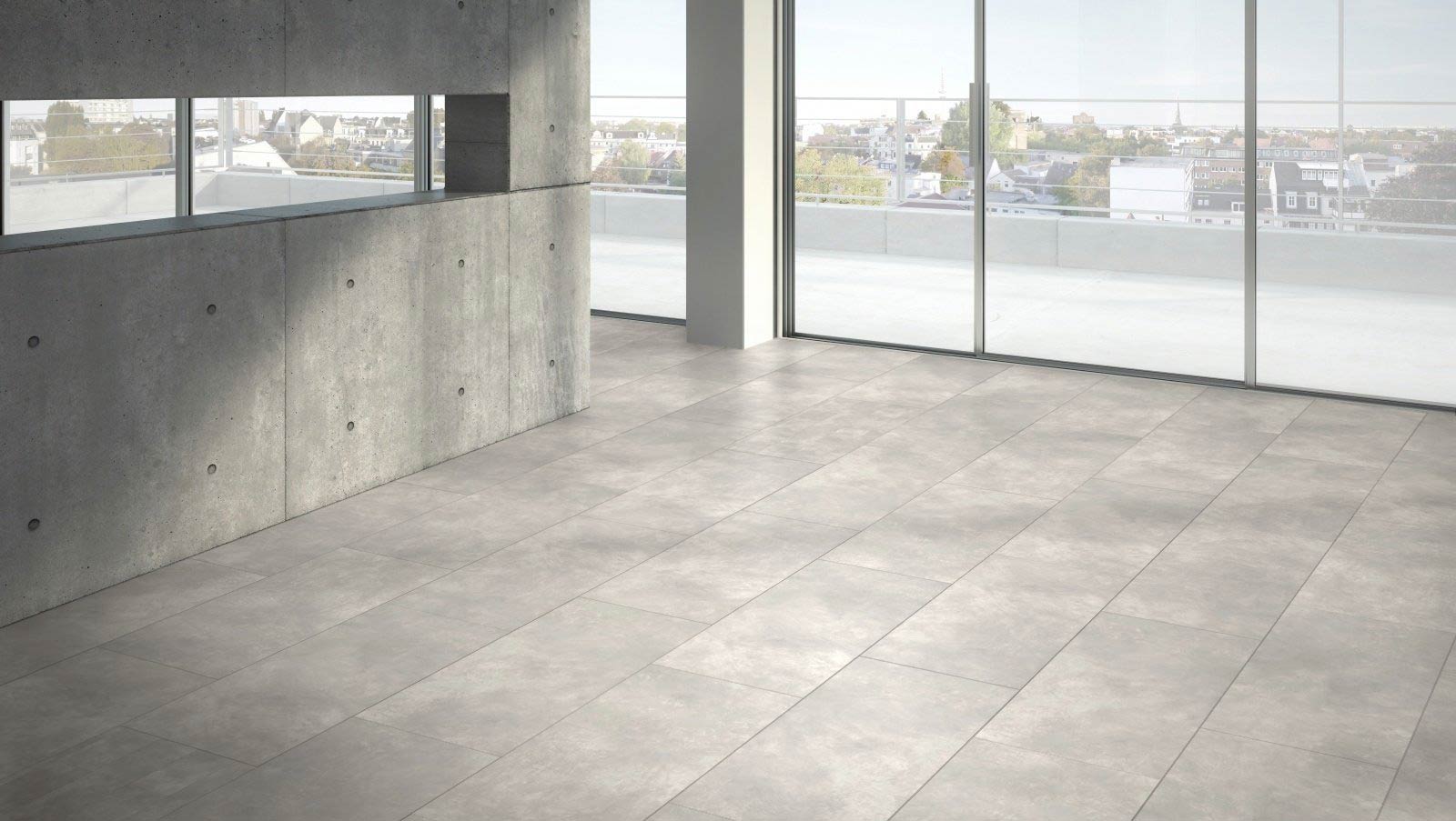 Parador Designboden Modular ONE Hydron Beton Hellgrau Großfliese 4V Raum2