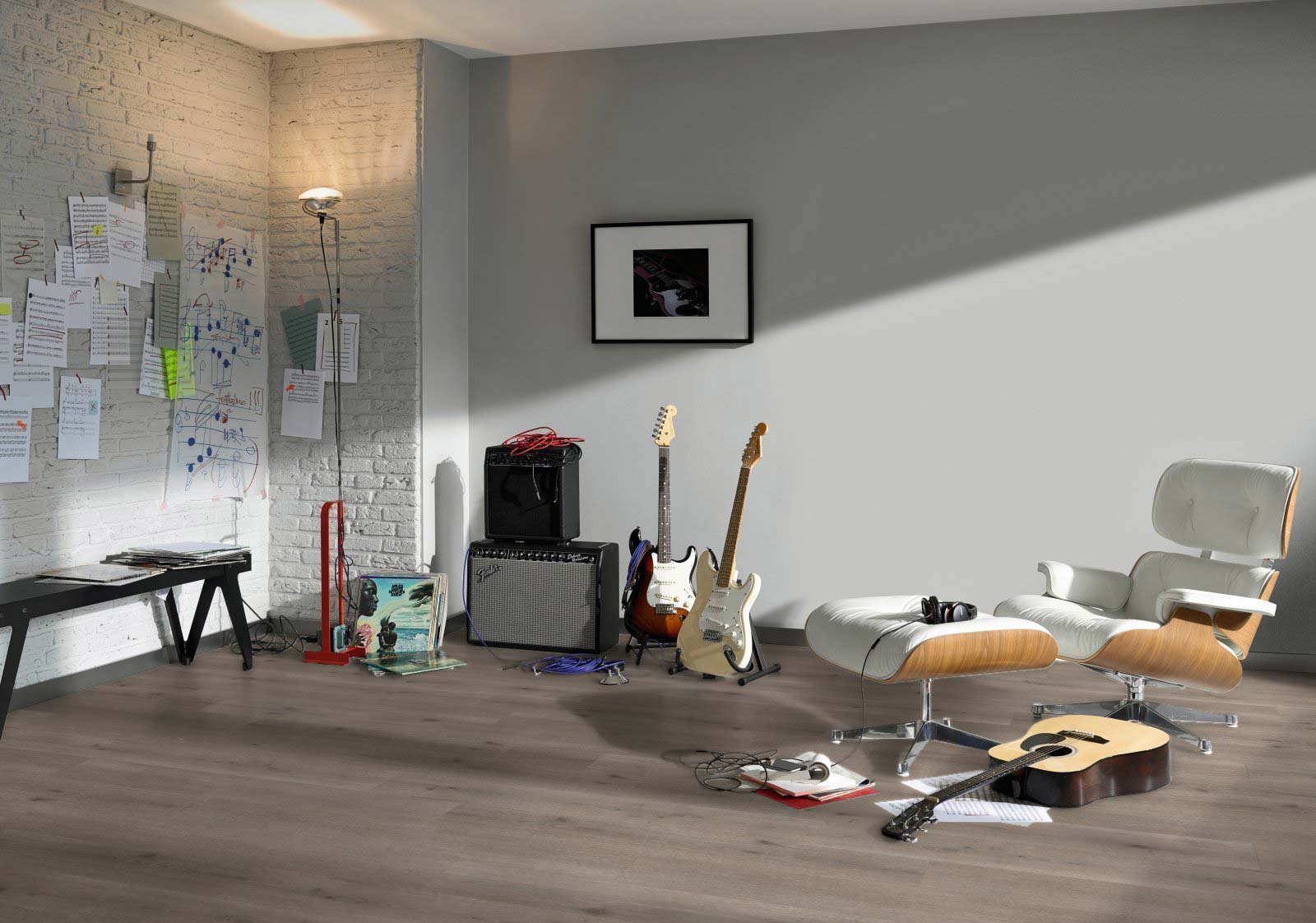 Parador Designboden Modular ONE Hydron Iconics Eiche Urban grau gekälkt 1-Stab Landhausdiele 4V Raum3