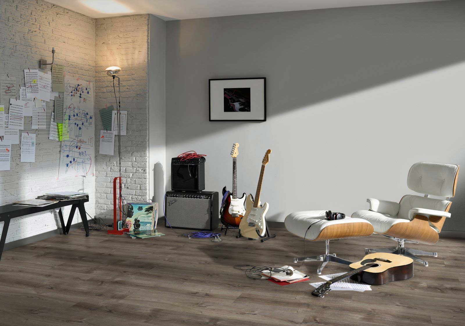 Parador Laminat Basic 600 Eiche Valere dunkel-gekälkt Breite Landhausdiele 4V Raum4