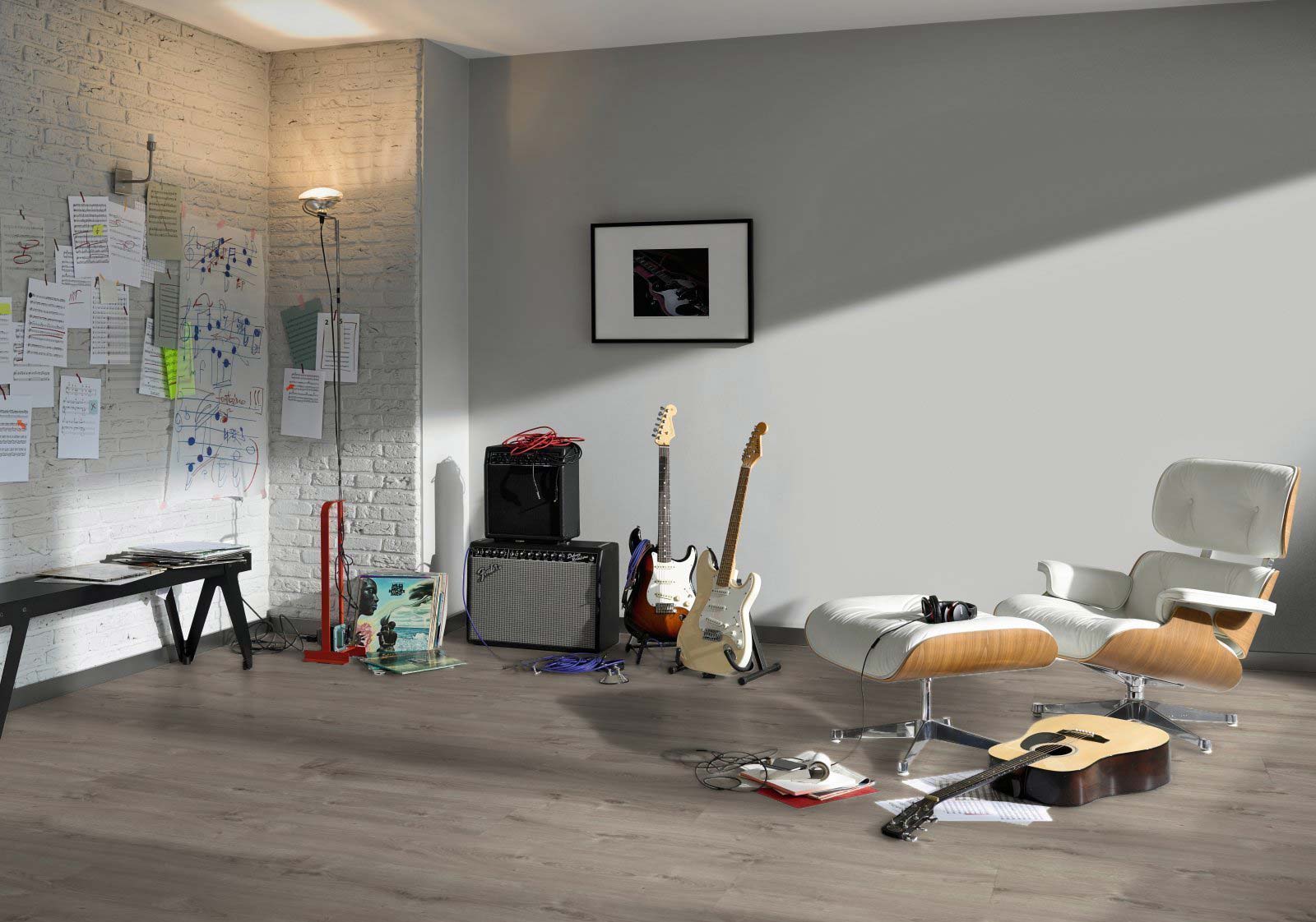 Parador Laminat Basic 600 Eiche Valere perlgr gekälkt Breite Landhausdiele 4V Raum4