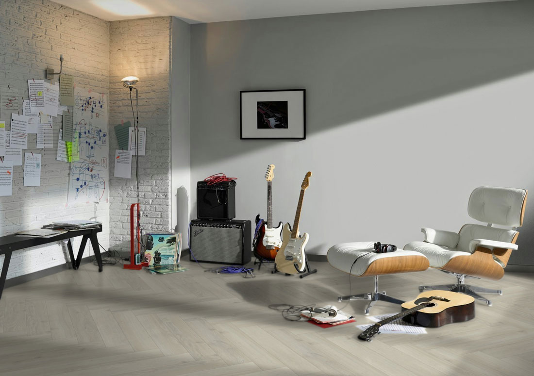 Parador Laminat Trendtime 3 Eiche Skyline weiß Fischgrät 4V Raum7