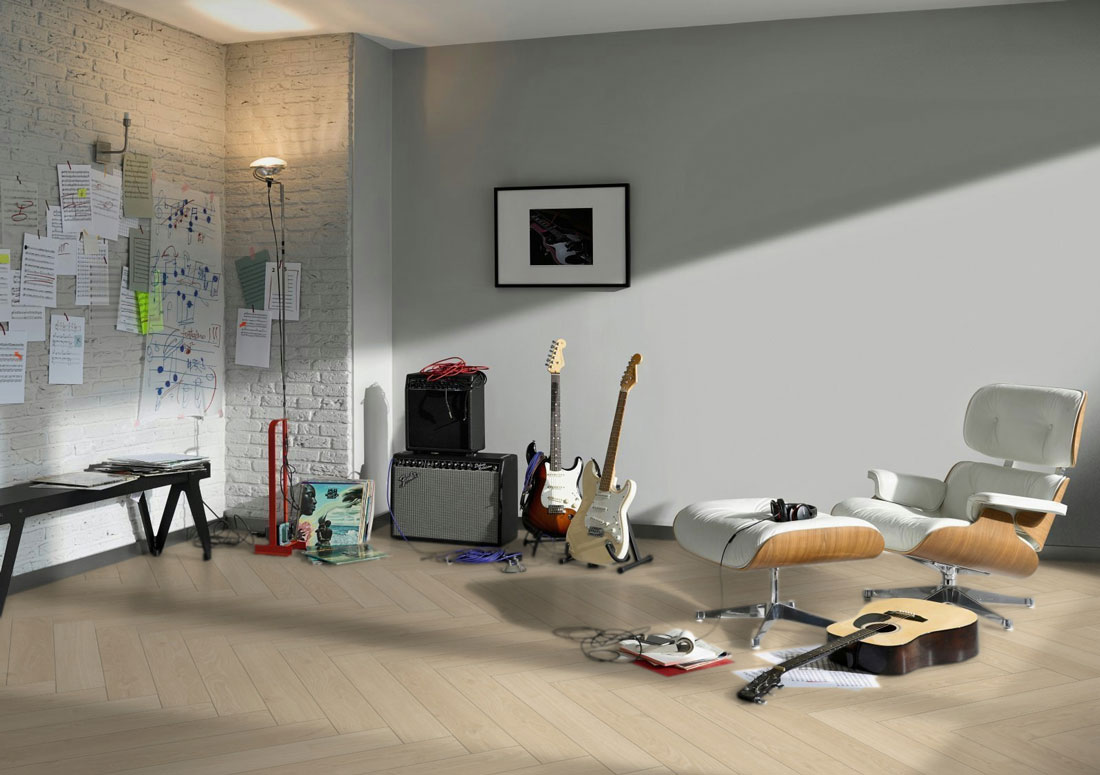 Parador Laminat Trendtime 3 Eiche Studioline geschliffen Fischgrät 4V Raum7