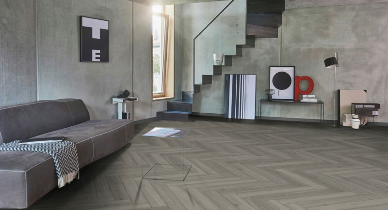Parador Laminat Trendtime 3 Eiche Studioline lichtgrau Fischgrät 4V 858x143x8mm main product photo