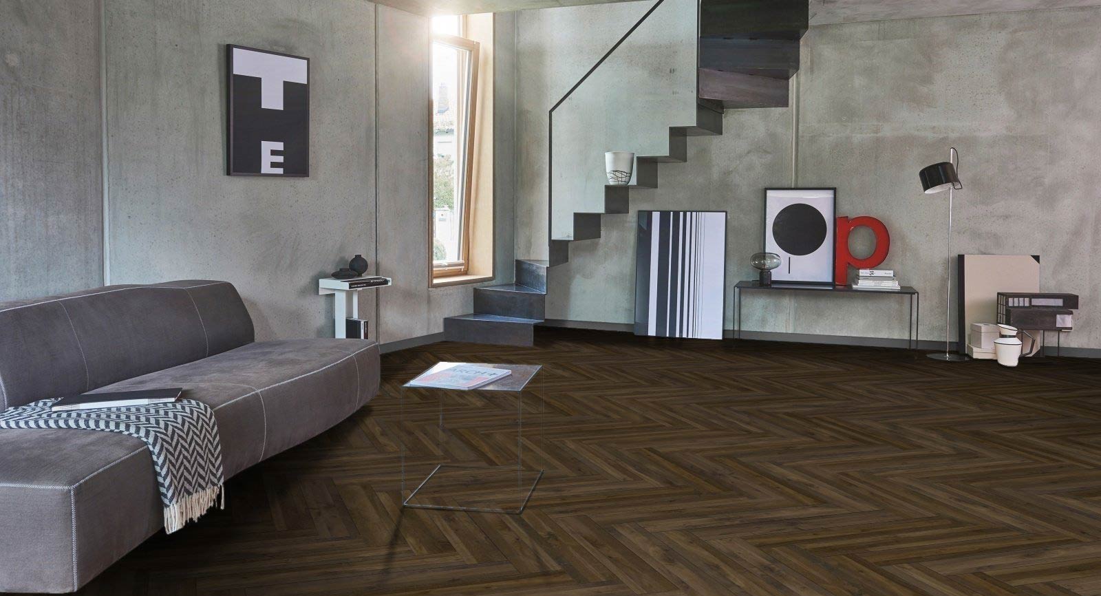 Parador Laminat Trendtime 3 Multiplank Mix Antik Fischgrät 4V Raum4