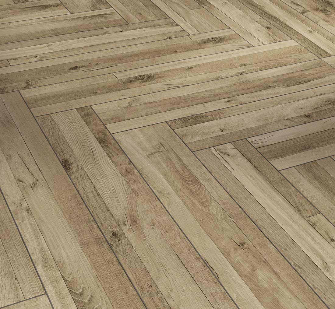 Parador Laminat Trendtime 3 Multiplank Mix natur Fischgrät 4V Raum1
