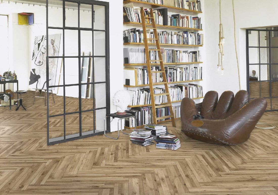 Parador Laminat Trendtime 3 Multiplank Mix Natur Fischgrät 4V Raum4