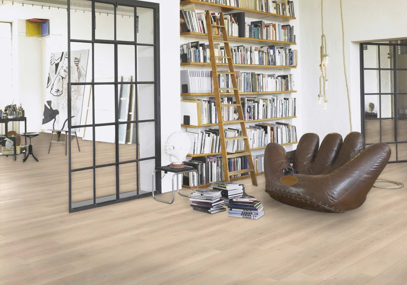 Parador Vinyl Basic 5.3 Eiche Skyline Weiss 1-Stab Landhausdiele 4V Raum4