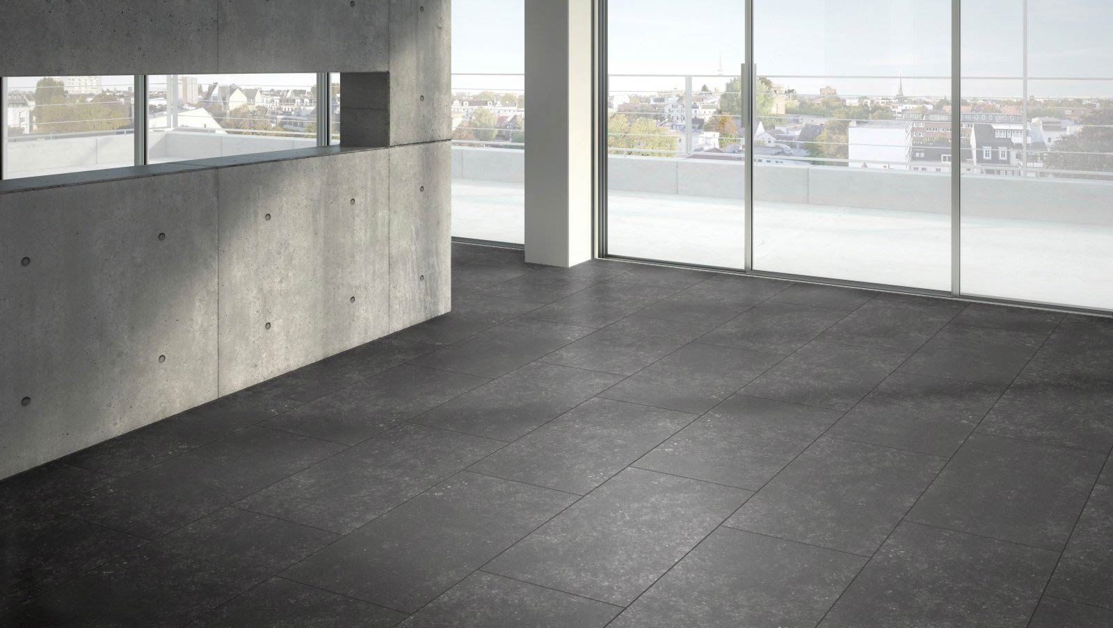 Parador Vinyl Trendtime 5 Iconics Granit Anthrazit Großfliese 4V Raum2