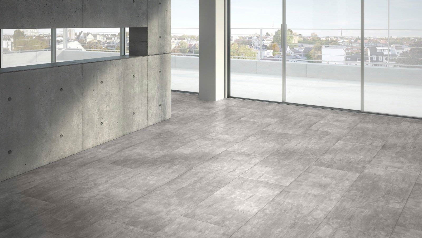 Parador Vinyl Trendtime 5 Industrial Canvas Grey Großfliese 4V Raum2