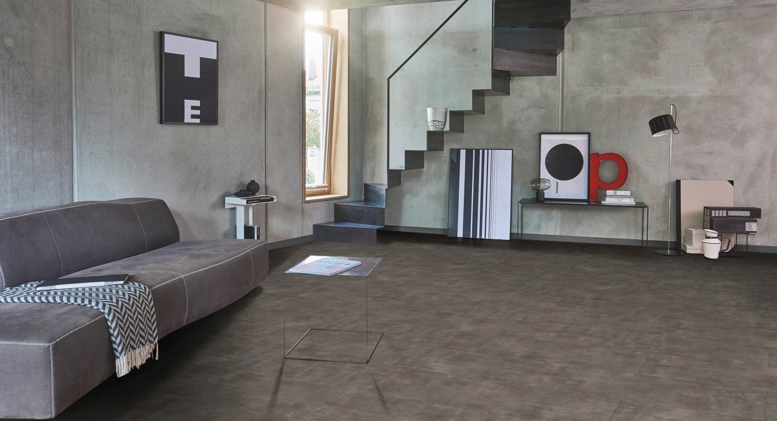 Parador Vinyl Trendtime 5 Mineral Grey Großfliese 4V Raum3