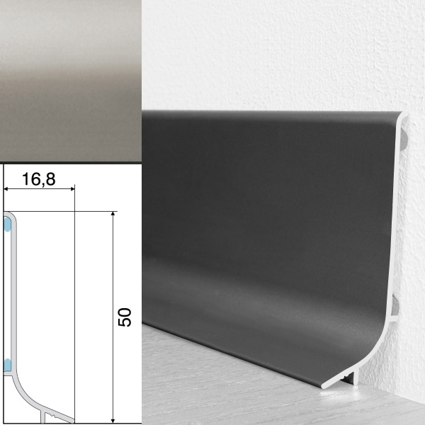 Rodapié Q64 autoadhesivo Stainless steel aluminium anodized 270 cm main product photo
