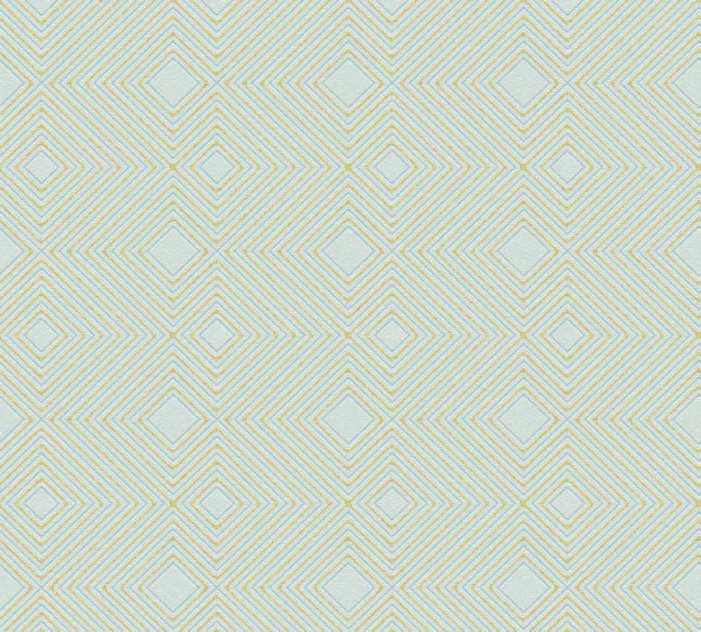 Papel pintado Skaben 3D geométrico - Papel pintado 3D geométrico oro / blanco 10,05 m x 0,53 m main product photo