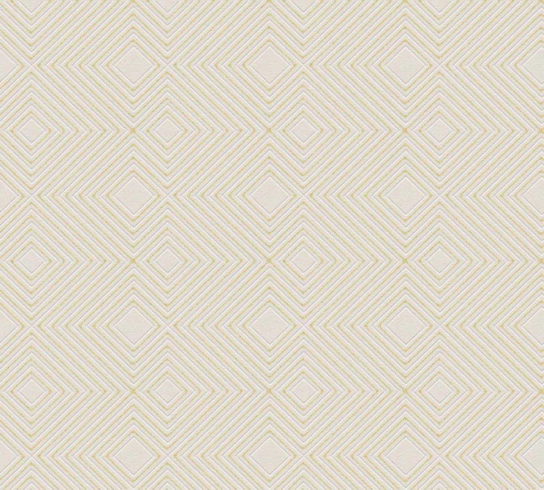 Papel pintado Skaben 3D geométrico - Papel pintado 3D geométrico blanco / dorado 10,05 m x 0,53 m D2857 main product photo