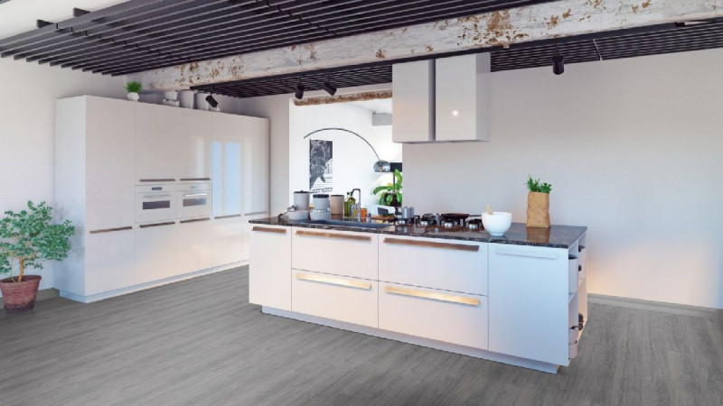 Skaben Bio Design massif Life 55 Antique Oak Medium Grey 1 frise à coller main product photo