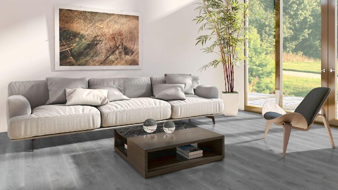 Skaben Bio Design massiv Life 55 Forest Oak White Grey 1-Stab Landhausdiele zum kleben Raum4