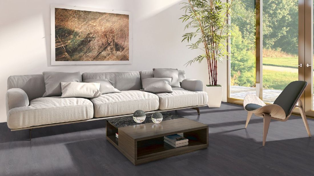 Skaben Bio Design massiv Life 55 Legacy Oak Dark Grey 1-Stab Landhausdiele zum kleben Raum4