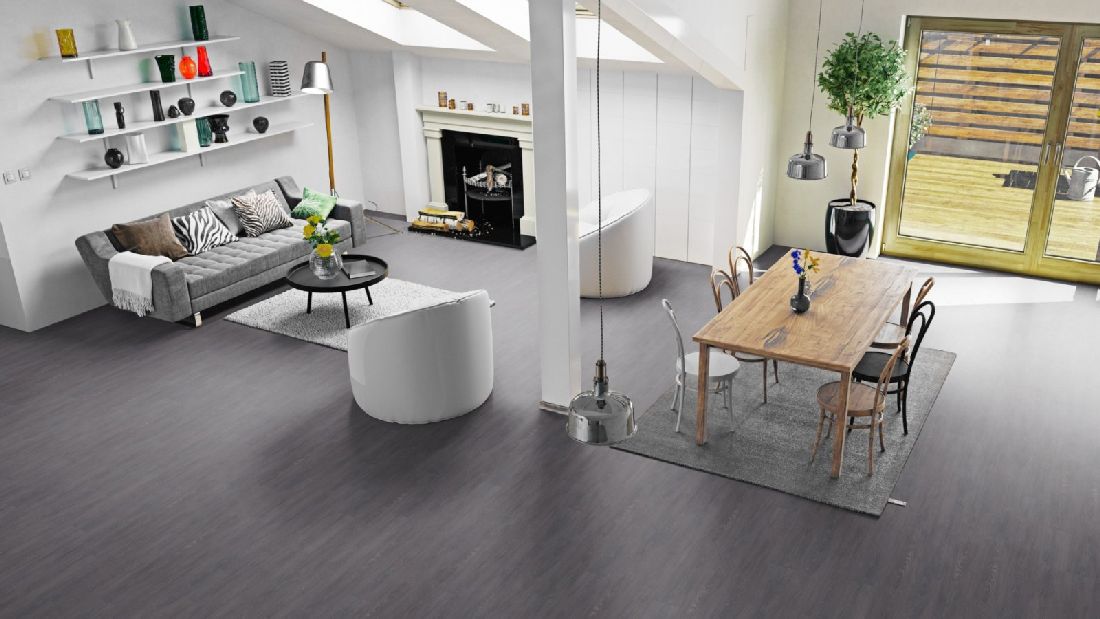 Skaben Bio Design massiv Life 55 Legacy Oak Dark Grey 1-Stab Landhausdiele zum kleben Raum9