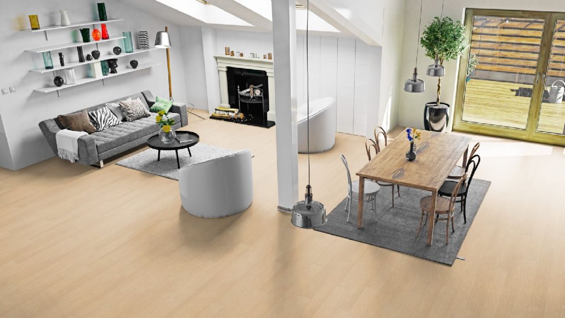 Skaben Bio Design massiv Life 55 Maple Light 1-Stab Landhausdiele zum kleben Raum9