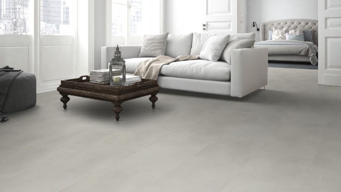 Skaben Bio Design massiv Life 55 Slate White Fliesenoptik zum kleben Raum2