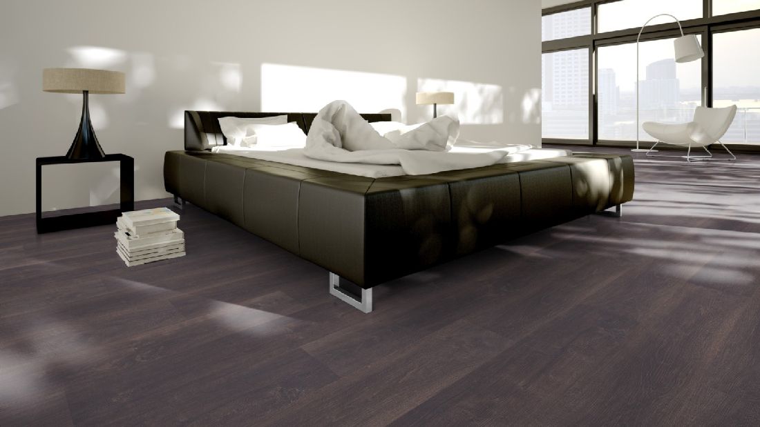 Skaben Bio Design massiv Life 55 Vintage Oak Dark Brown 1-Stab Landhausdiele zum kleben Raum7