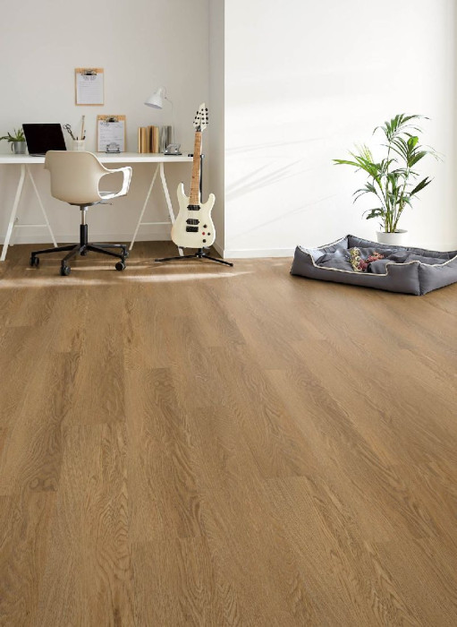 Skaben Organic flooring Green Click Driftwood Brown 1-strip with integrated cork underlay main product photo