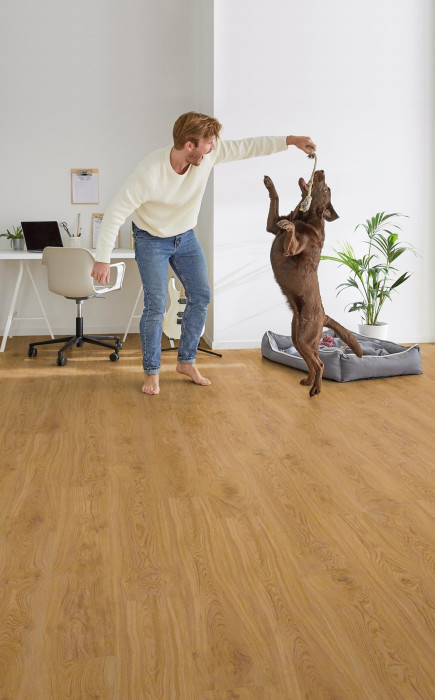 Skaben Sol organique Green Click Driftwood Natural 1 frise avec la sous-couche acoustique en liège main product photo