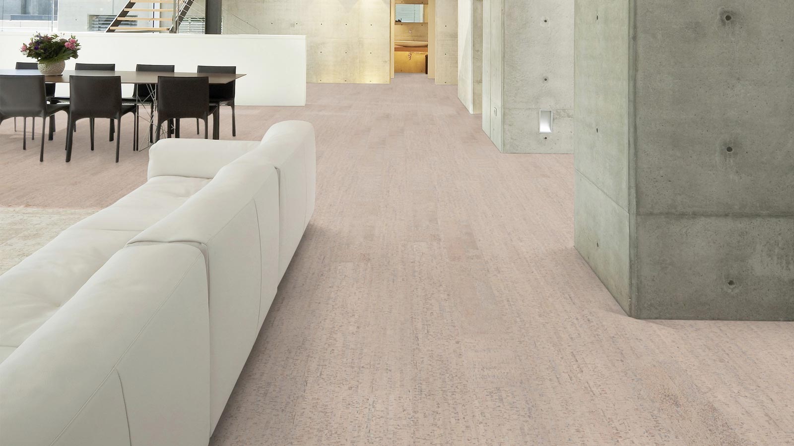 Skaben Bioboden Pro Climate Click 70 CORK Antik Weiss nachhaltige wasserfeste Landhausdiele 4V zum Klicken Raum8