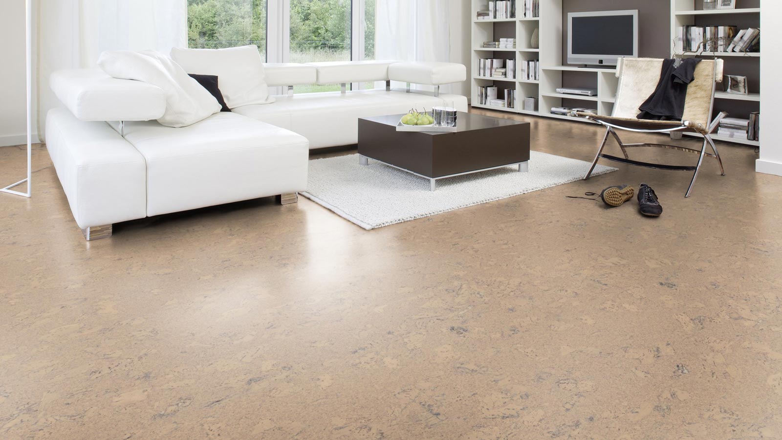 Skaben Bioboden Pro Climate Click 70 CORK Schale rustikal dunkel nachhaltige wasserfeste Landhausdiele 4V zum Klicken Raum7