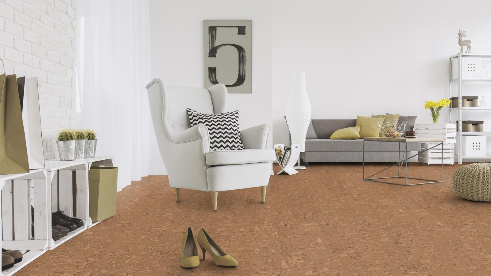 Skaben Bioboden Pro Climate Click 70 CORK Schale rustikal nachhaltige wasserfeste Landhausdiele 4V zum Klicken Raum5