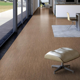 Skaben organic flooring Pro Climate Click 70 CORK tracks black tea sustainable waterproof plank 4V to click.