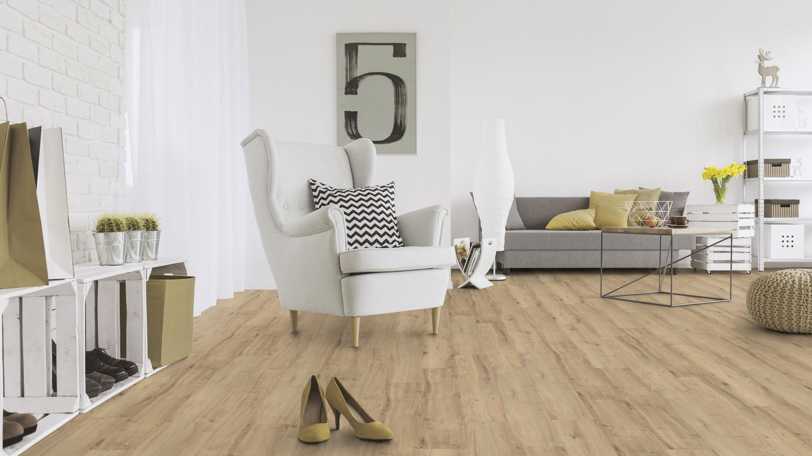 Skaben Bioboden Pro Climate Click 73 WOOD natürliche Asteiche nachhaltige wasserfeste Landhausdiele 4V zum Klicken Raum5