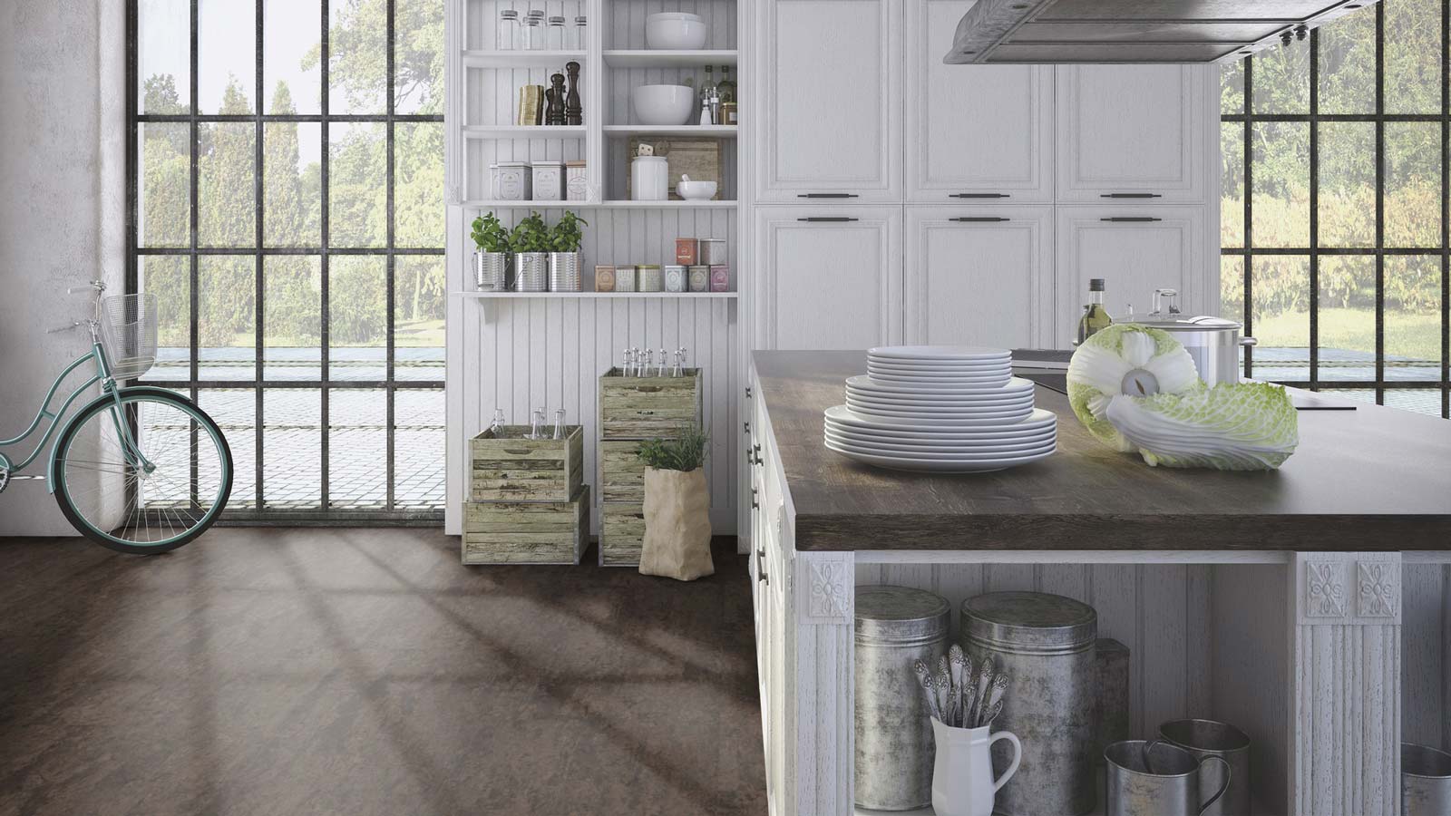 Skaben Bioboden Pro Climate Glue 80 STONE Beton Carbon nachhaltige Fliese zum Kleben Raum6