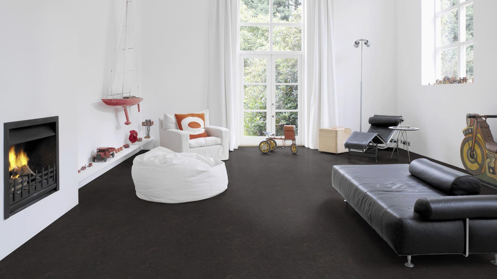 Skaben Bioboden Pro Climate Glue 80 STONE Zement Rabenschwarz nachhaltige Fliese zum Kleben Raum8