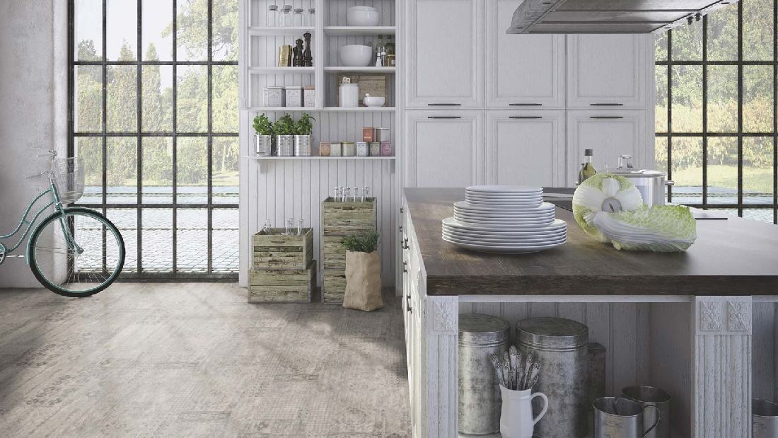 Skaben Bioboden Pro Climate Click 70 STONE Steinfliese Marokko Sand nachhaltige wasserfeste Fliese zum Klicken Raum7