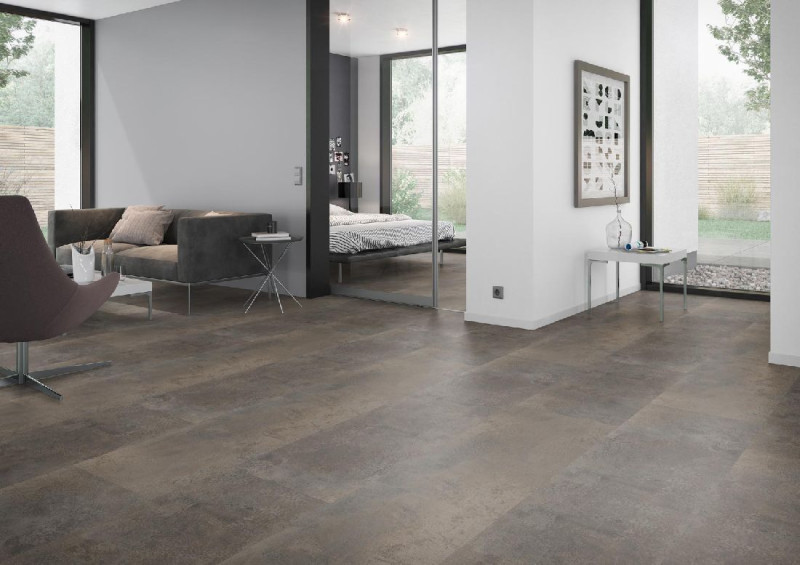 Skaben Suelo de Vinilo Design Rhino 55 Loft Rusted brown Real Feel Tile 4V para pegar main product photo