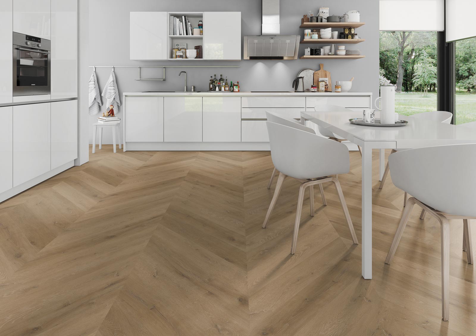 Skaben Design Rhino 55 Milano Eiche gold braun Real Feel französisches Fischgrät Chevron zum Kleben Raum4