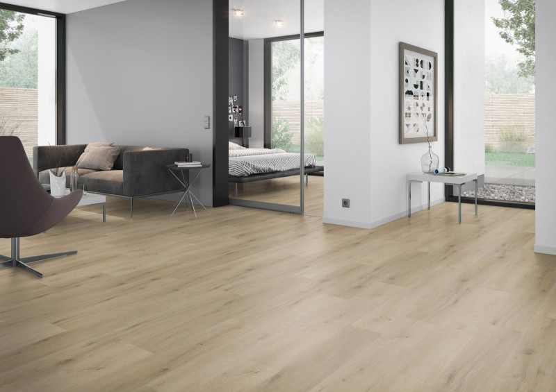 Skaben Suelo de Vinilo Design Rhino 55 Milano Roble natural claro Real Feel 1 lama 4V para encolar main product photo