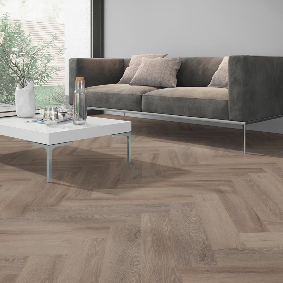 Skaben Design Rhino 55 Scandi Eiche natürlich dunkel Real Feel Fischgrät Herringbone 4V zum Kleben Erlebnismodus
