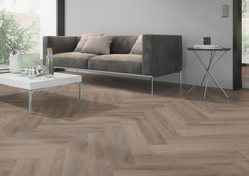 Skaben Vinylboden Design Rhino 55 Scandi Eiche natürlich dunkel Real Feel Fischgrät Herringbone 4V zum Kleben main product photo
