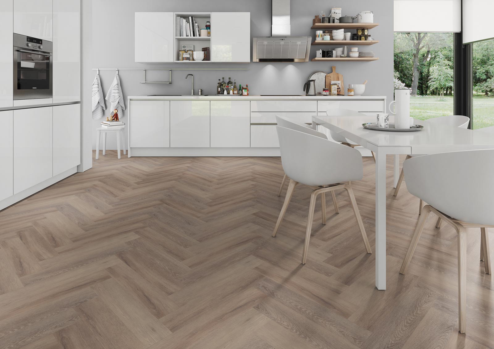 Skaben Design Rhino 55 Scandi Eiche natürlich dunkel Real Feel Fischgrät Herringbone 4V zum Kleben Raum4