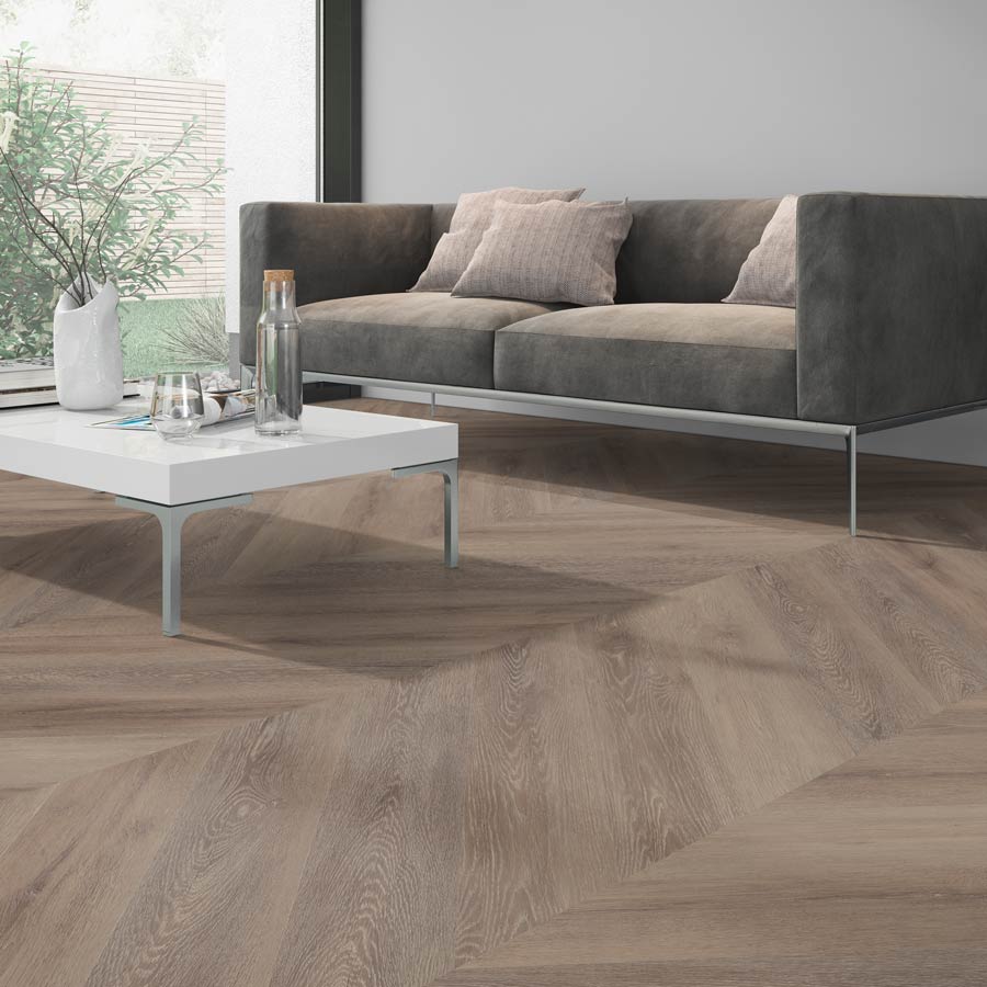 Skaben Design Rhino 55 Chêne scandinave naturel foncé Real Feel Chevron à coller