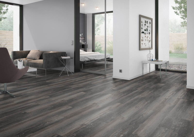 Skaben Glue-Down Vinyl Design Rhino 55 Torino Pine Black Smoked Real Feel 1-strip 4V main product photo