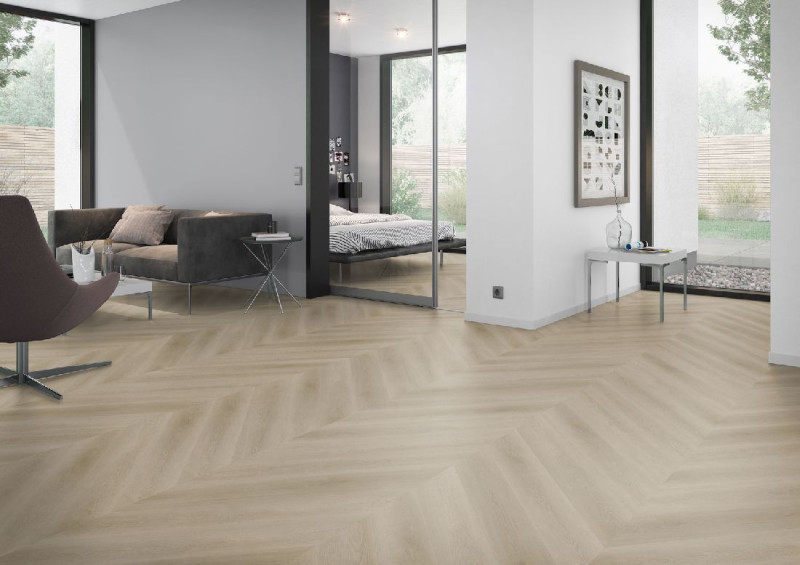 Skaben Design Rhino 55 Chêne Townhouse naturel clair Real Feel Chevron à coller main product photo