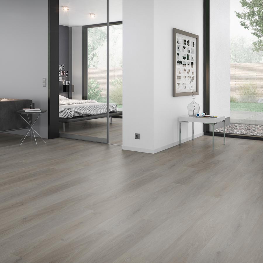 Skaben Suelo de Vinilo Design Rhino Click 55 Albion Roble taupe Real Feel 1 lama, aislamiento acústico de impacto 4V
