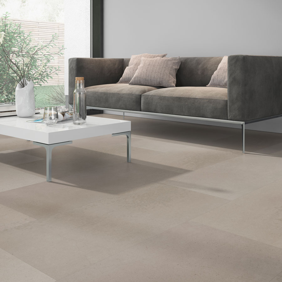 Skaben Vinylboden Design Rhino Click 55 Loft beige Fliese 4V Trittschalldämmung