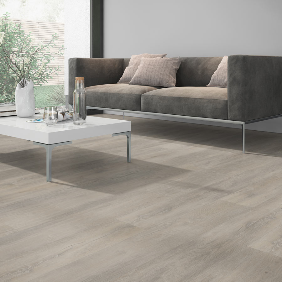 Skaben Vinylboden Design Rhino Click 55 Parisien Eiche beige Real Feel 1-Stab Landhausdiele 4V Trittschalldämmung