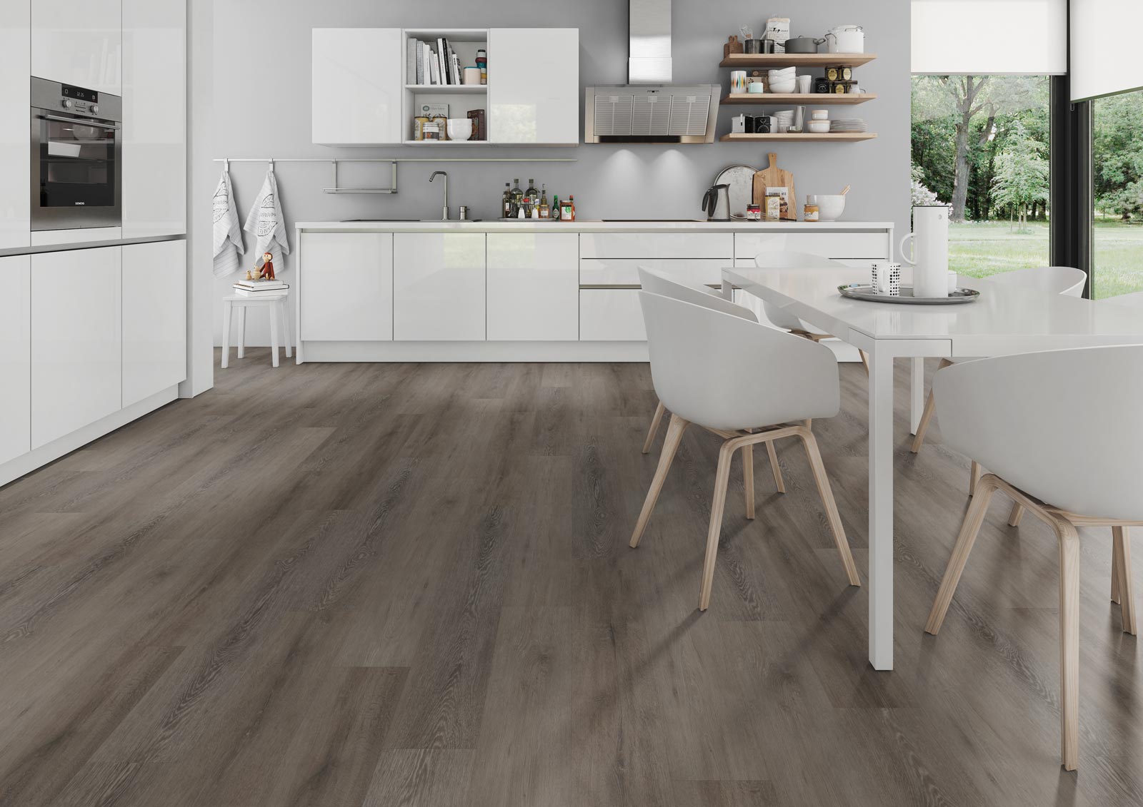 Skaben Design Rhino Click 55 Scandi Eiche natürlich dunkel braun Real Feel 1-Stab Landhausdiele 4V Trittschalldämmung Raum4